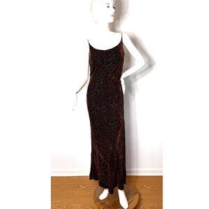 1990s Carmen Marc Valvo burn-out velvet gown with shawl Size 8